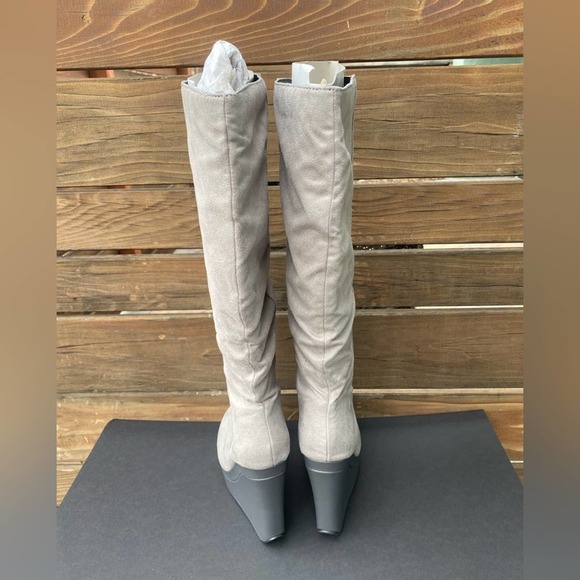 Michael Antonio Light Gray Neutral Knee High Boot - 9 - Picture 3 of 7